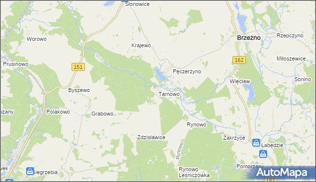 mapa Tarnowo gmina Łobez, Tarnowo gmina Łobez na mapie Targeo