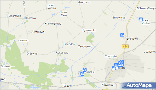mapa Teodozewo, Teodozewo na mapie Targeo