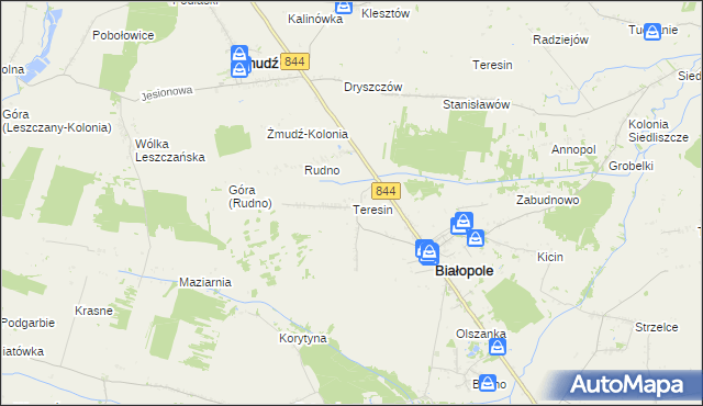 mapa Teresin gmina Białopole, Teresin gmina Białopole na mapie Targeo