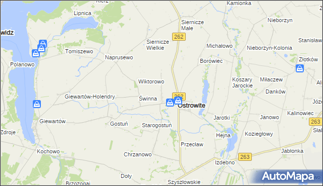mapa Tomaszewo gmina Ostrowite, Tomaszewo gmina Ostrowite na mapie Targeo