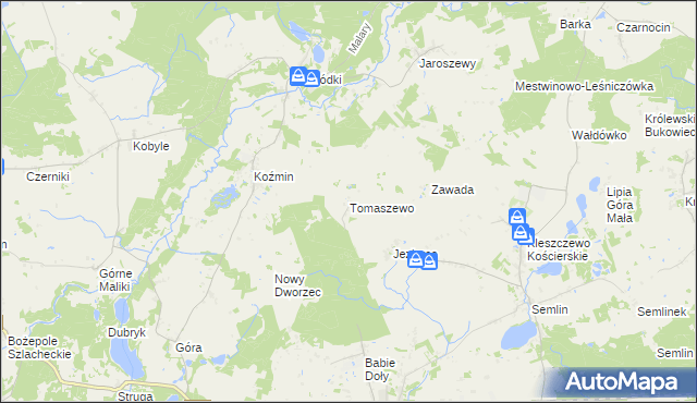 mapa Tomaszewo gmina Zblewo, Tomaszewo gmina Zblewo na mapie Targeo