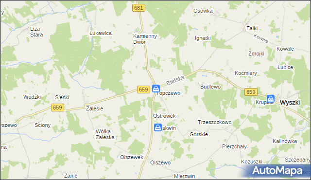 mapa Topczewo, Topczewo na mapie Targeo