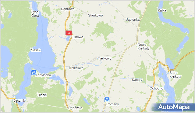 mapa Trelkowo, Trelkowo na mapie Targeo