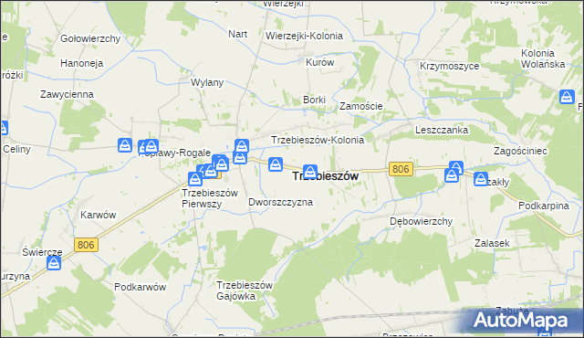 mapa Trzebieszów, Trzebieszów na mapie Targeo