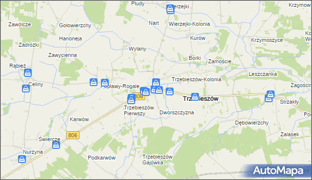 mapa Trzebieszów Drugi, Trzebieszów Drugi na mapie Targeo