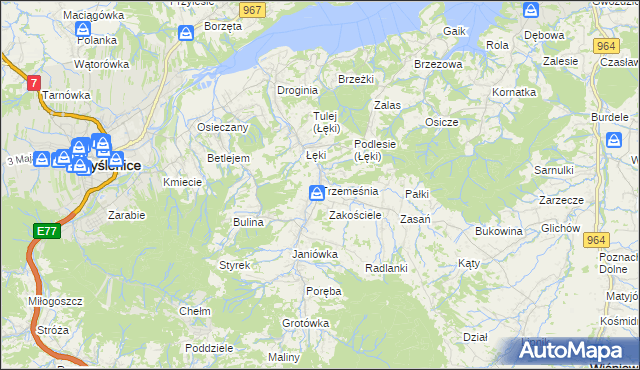 mapa Trzemeśnia, Trzemeśnia na mapie Targeo