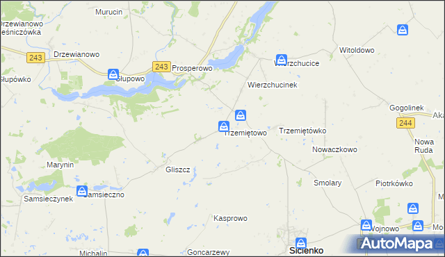 mapa Trzemiętowo, Trzemiętowo na mapie Targeo