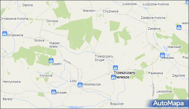 mapa Trzeszczany Drugie, Trzeszczany Drugie na mapie Targeo