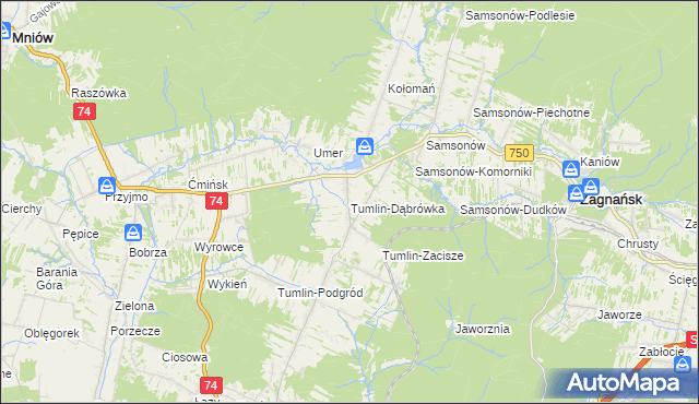 mapa Tumlin-Dąbrówka, Tumlin-Dąbrówka na mapie Targeo