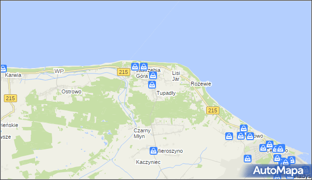 mapa Tupadły gmina Władysławowo, Tupadły gmina Władysławowo na mapie Targeo