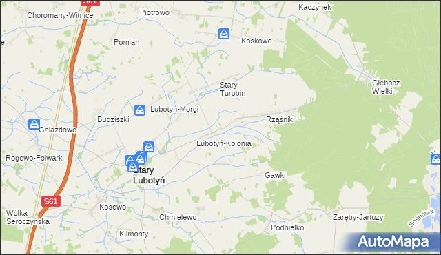 mapa Turobin-Brzozowa, Turobin-Brzozowa na mapie Targeo