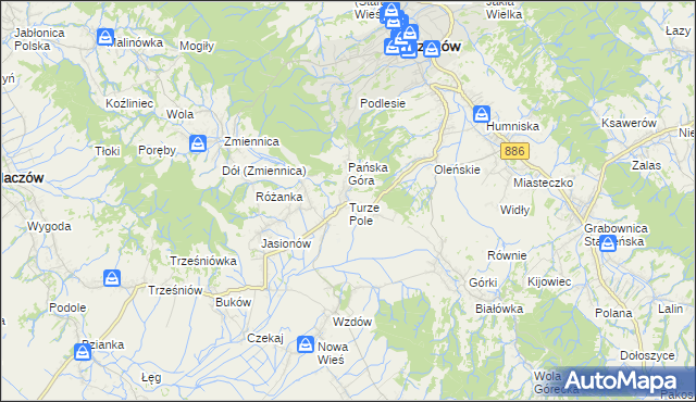 mapa Turze Pole, Turze Pole na mapie Targeo