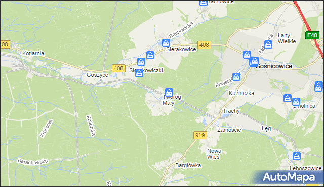 mapa Tworóg Mały, Tworóg Mały na mapie Targeo