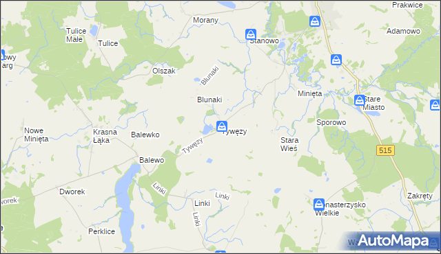 mapa Tywęzy, Tywęzy na mapie Targeo