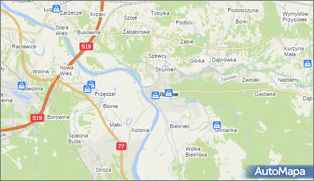 mapa Ulanów powiat niżański, Ulanów powiat niżański na mapie Targeo