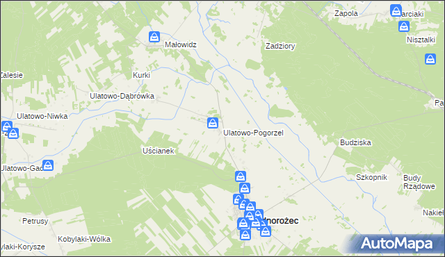 mapa Ulatowo-Pogorzel, Ulatowo-Pogorzel na mapie Targeo