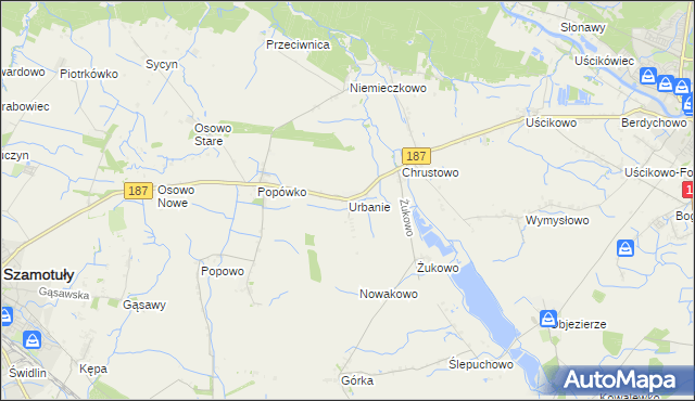 mapa Urbanie, Urbanie na mapie Targeo