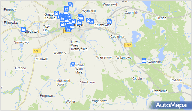mapa Wajsznory, Wajsznory na mapie Targeo