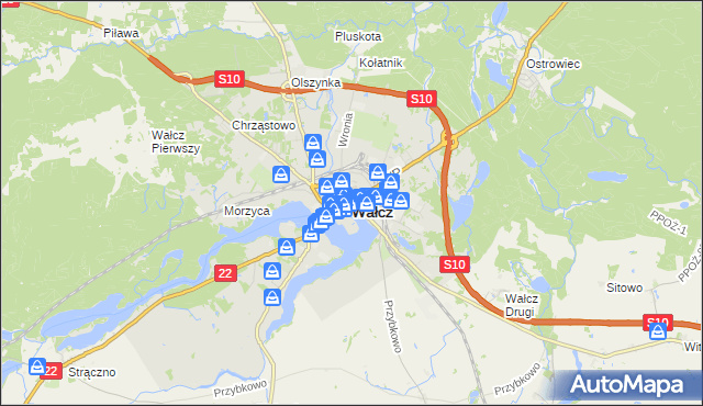 mapa Wałcz, Wałcz na mapie Targeo