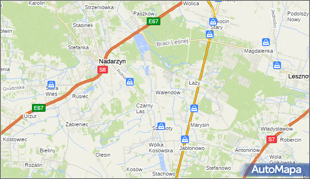 mapa Walendów, Walendów na mapie Targeo