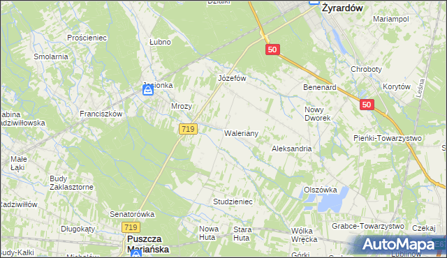 mapa Waleriany, Waleriany na mapie Targeo