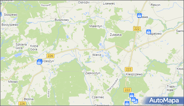 mapa Warcz, Warcz na mapie Targeo