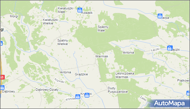 mapa Warmiak, Warmiak na mapie Targeo