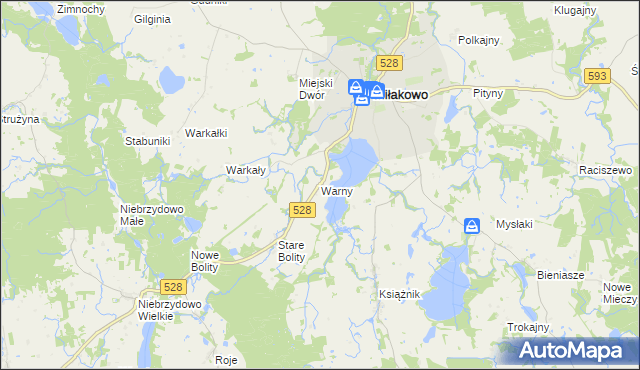 mapa Warny, Warny na mapie Targeo