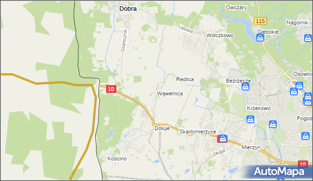 mapa Wąwelnica, Wąwelnica na mapie Targeo