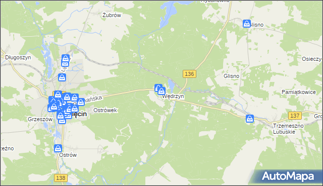 mapa Wędrzyn, Wędrzyn na mapie Targeo