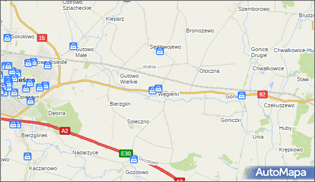 mapa Węgierki, Węgierki na mapie Targeo