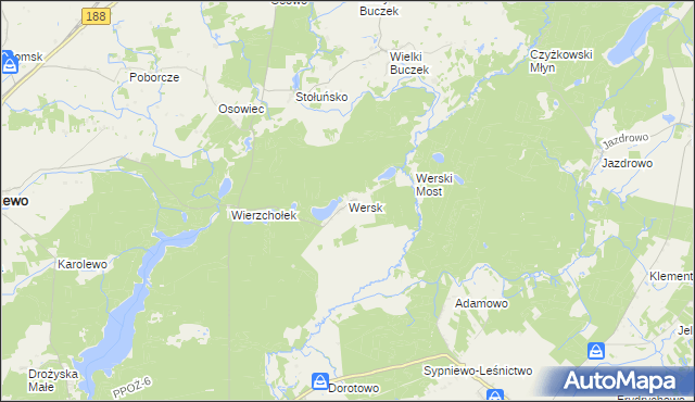 mapa Wersk, Wersk na mapie Targeo