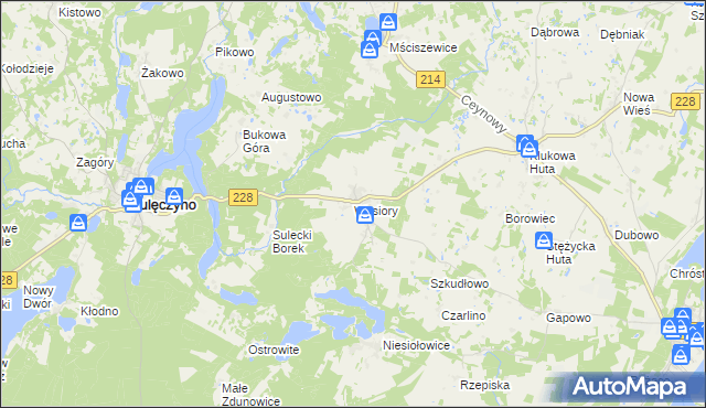 mapa Węsiory, Węsiory na mapie Targeo