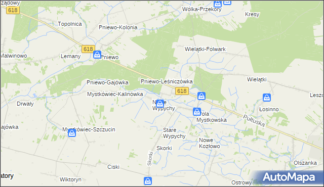 mapa Wielątki Rosochate, Wielątki Rosochate na mapie Targeo