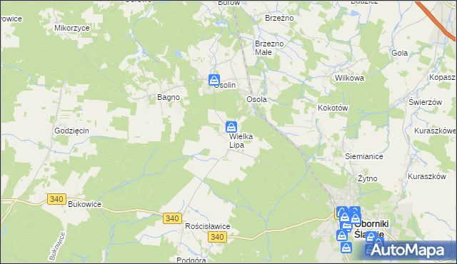 mapa Wielka Lipa, Wielka Lipa na mapie Targeo