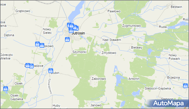 mapa Wielki Bór gmina Jutrosin, Wielki Bór gmina Jutrosin na mapie Targeo