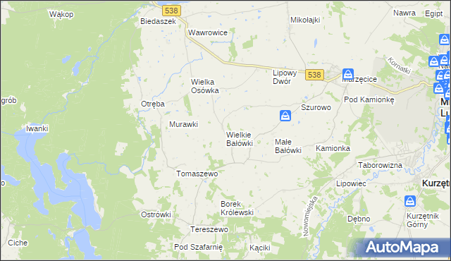 mapa Wielkie Bałówki, Wielkie Bałówki na mapie Targeo