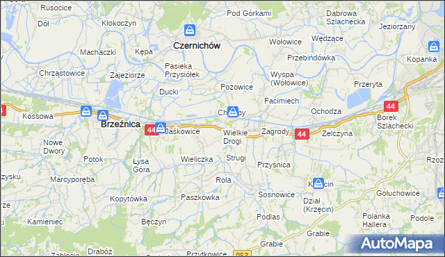 mapa Wielkie Drogi, Wielkie Drogi na mapie Targeo