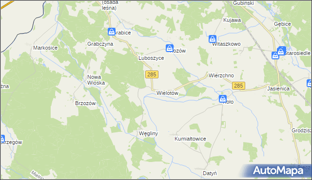 mapa Wielotów, Wielotów na mapie Targeo