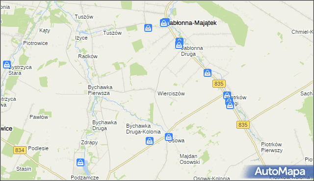 mapa Wierciszów, Wierciszów na mapie Targeo