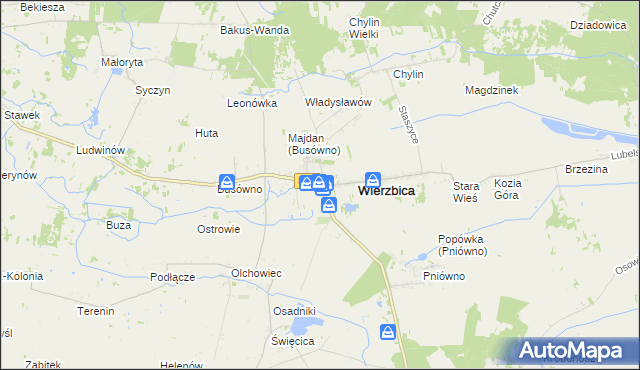 mapa Wierzbica-Osiedle, Wierzbica-Osiedle na mapie Targeo