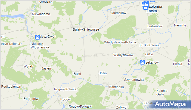 mapa Wierzbice-Guzy, Wierzbice-Guzy na mapie Targeo