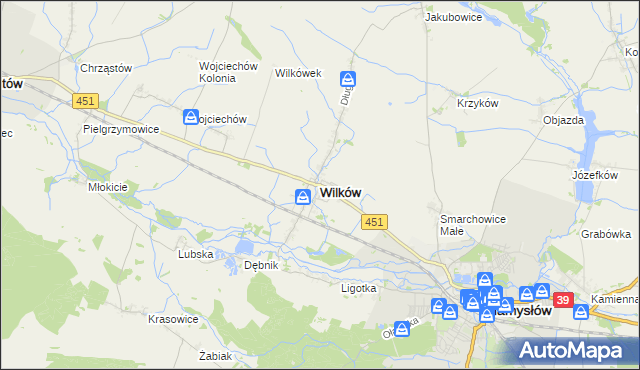 mapa Wilków powiat namysłowski, Wilków powiat namysłowski na mapie Targeo