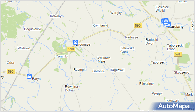 mapa Wilkowo Małe, Wilkowo Małe na mapie Targeo