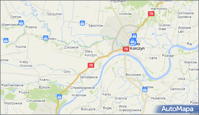 mapa Winiary Dolne, Winiary Dolne na mapie Targeo