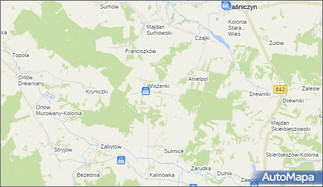 mapa Wiszenki-Kolonia, Wiszenki-Kolonia na mapie Targeo
