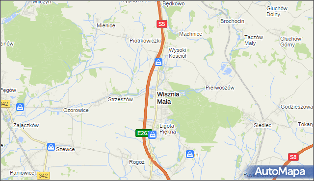 mapa Wisznia Mała, Wisznia Mała na mapie Targeo