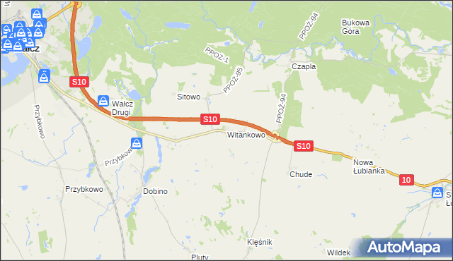 mapa Witankowo, Witankowo na mapie Targeo