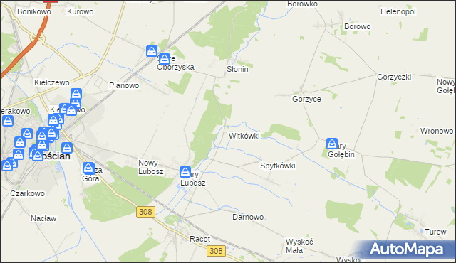 mapa Witkówki, Witkówki na mapie Targeo