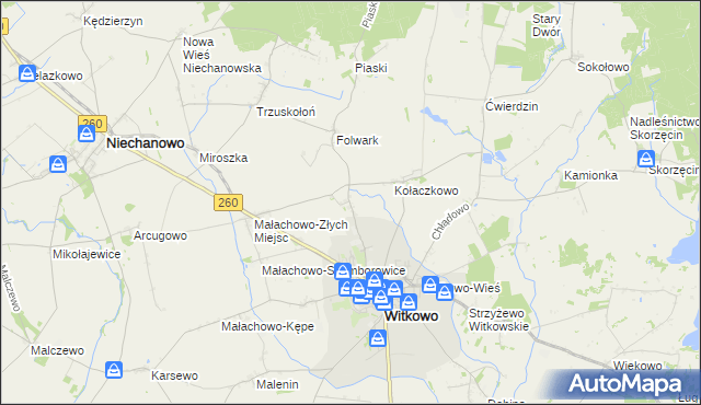 mapa Witkówko, Witkówko na mapie Targeo
